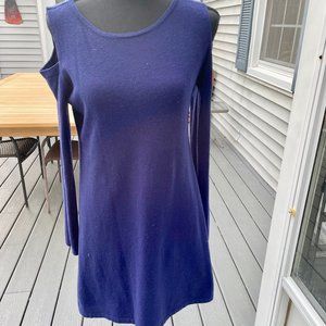 Patrizia Luca blue cold shoulder sweater dress size M